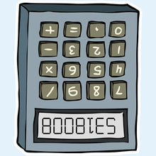 Load image into Gallery viewer, Mugsby Boobies Calculator Vinyl Sticker