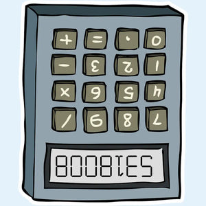 Mugsby Boobies Calculator Vinyl Sticker