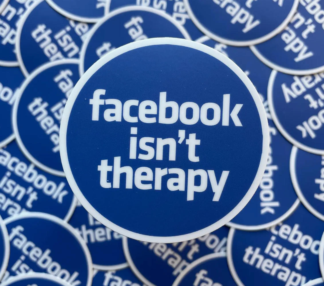 BOBBYK boutique Facebook Isn’t Therapy Sticker