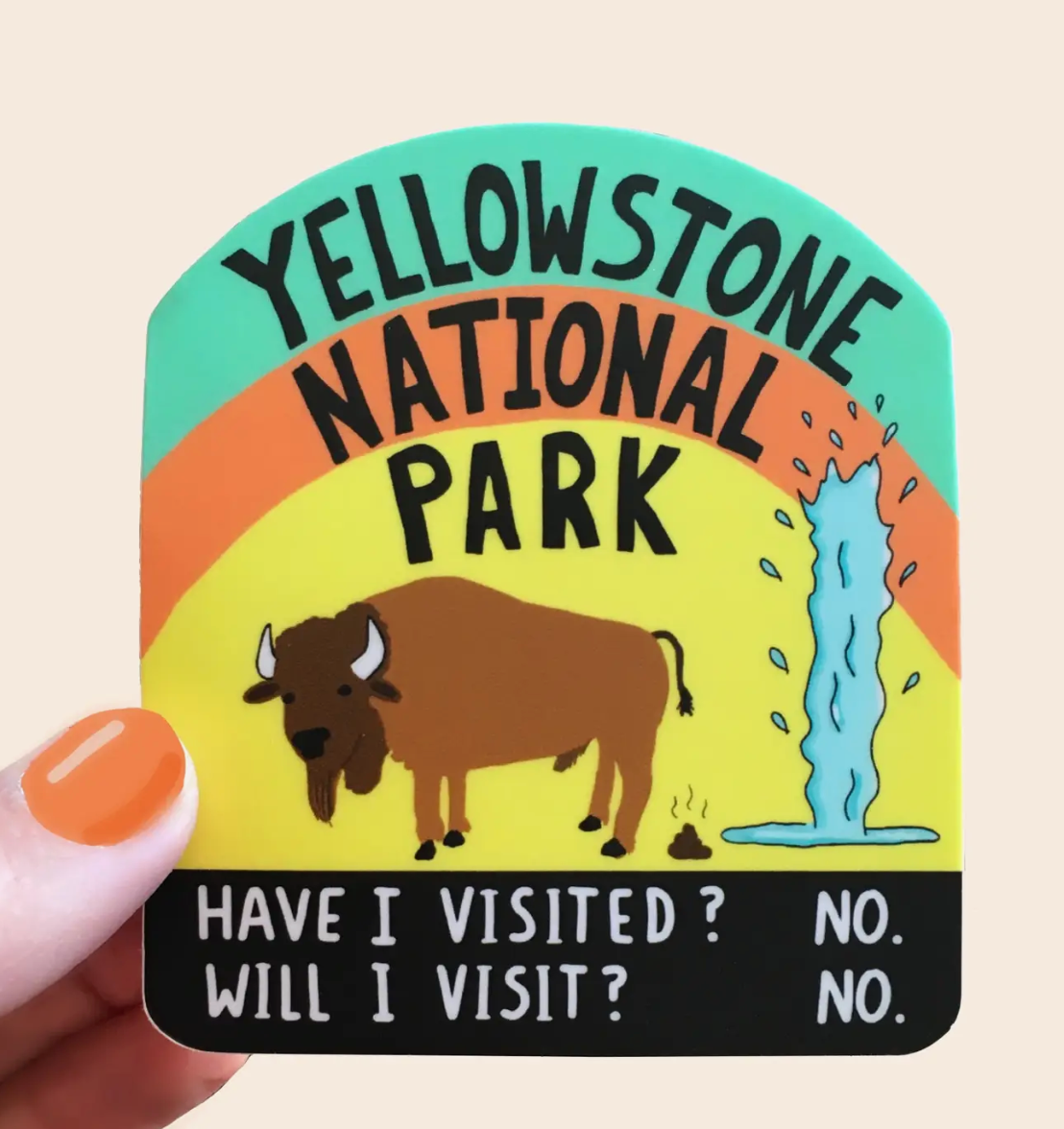 Bangs and Teeth Yellowstone National Park Sticker