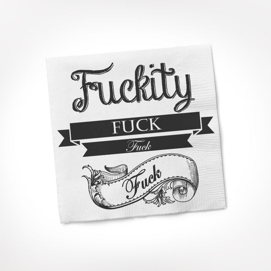 Twisted Wares Cocktail Napkin Fuckity Fuck Fuck