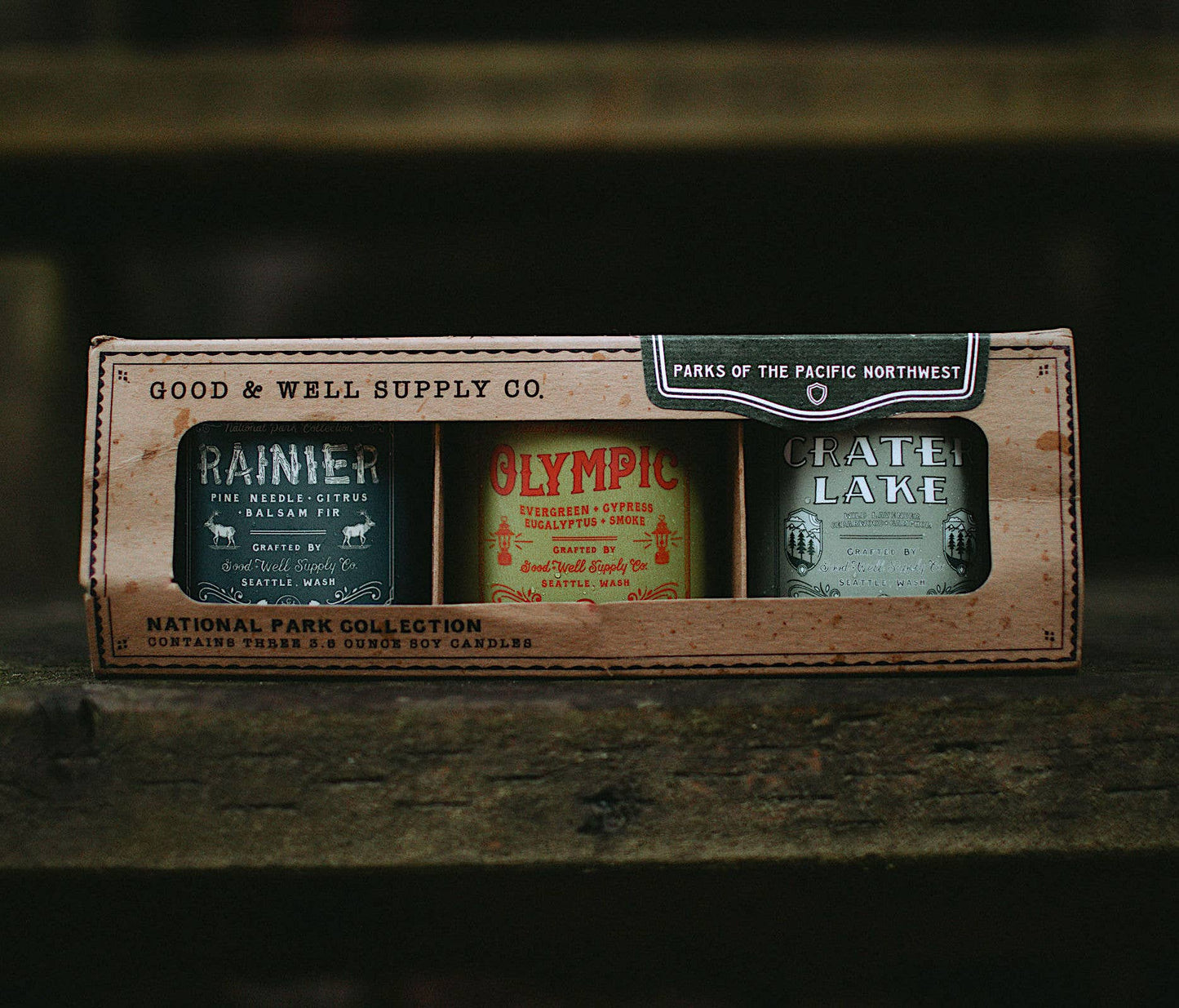 Good and Well Supply Co. Pacific Northwest Three Candle Gift Set