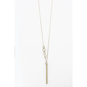 Brass Sand Long Rod Pendant Necklace