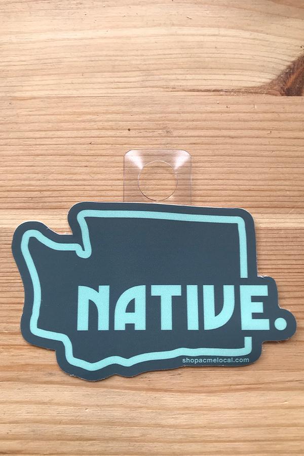 Standard Goods Washington State Outline Native Sticker Teal