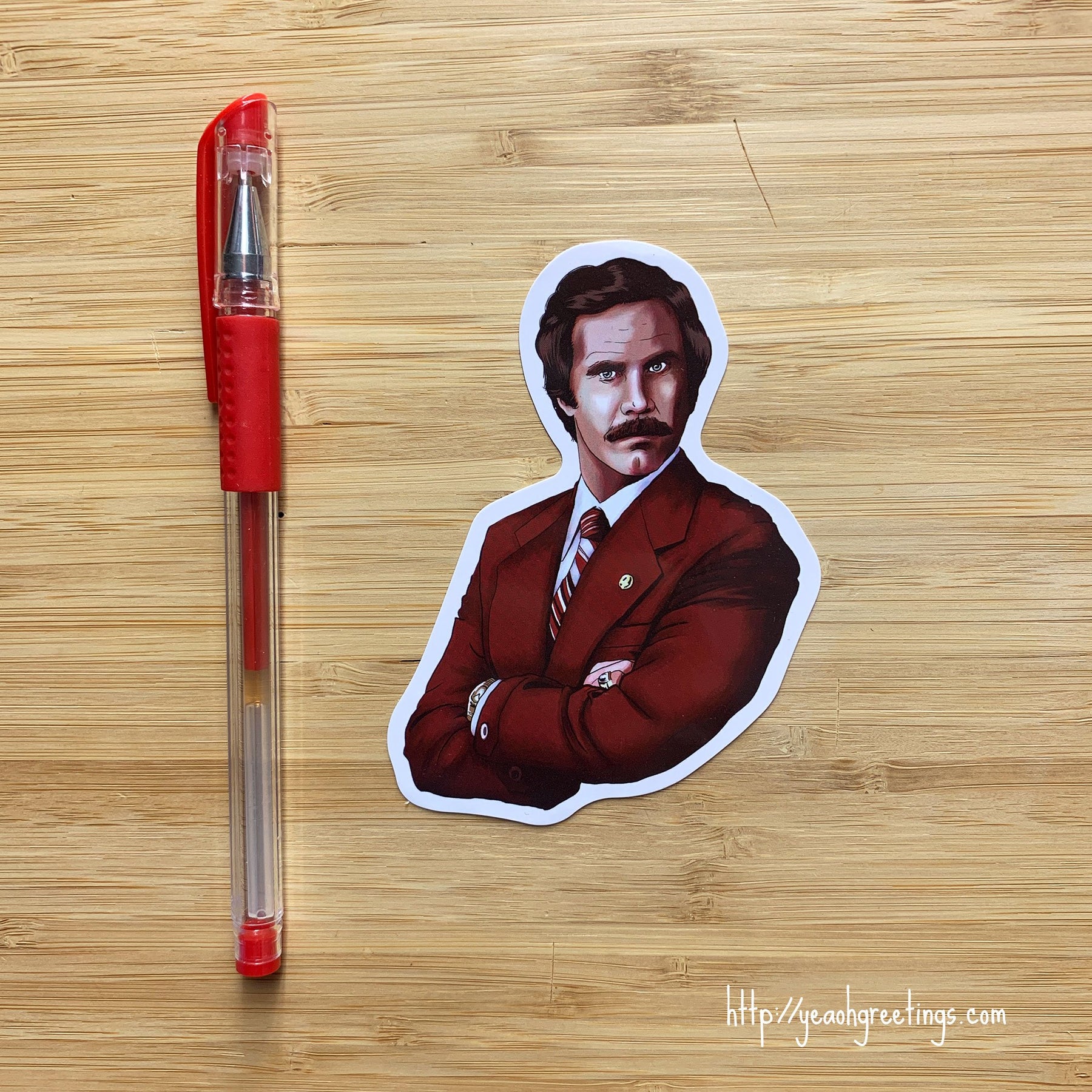 Yea Oh Greetings Sticker Anchorman