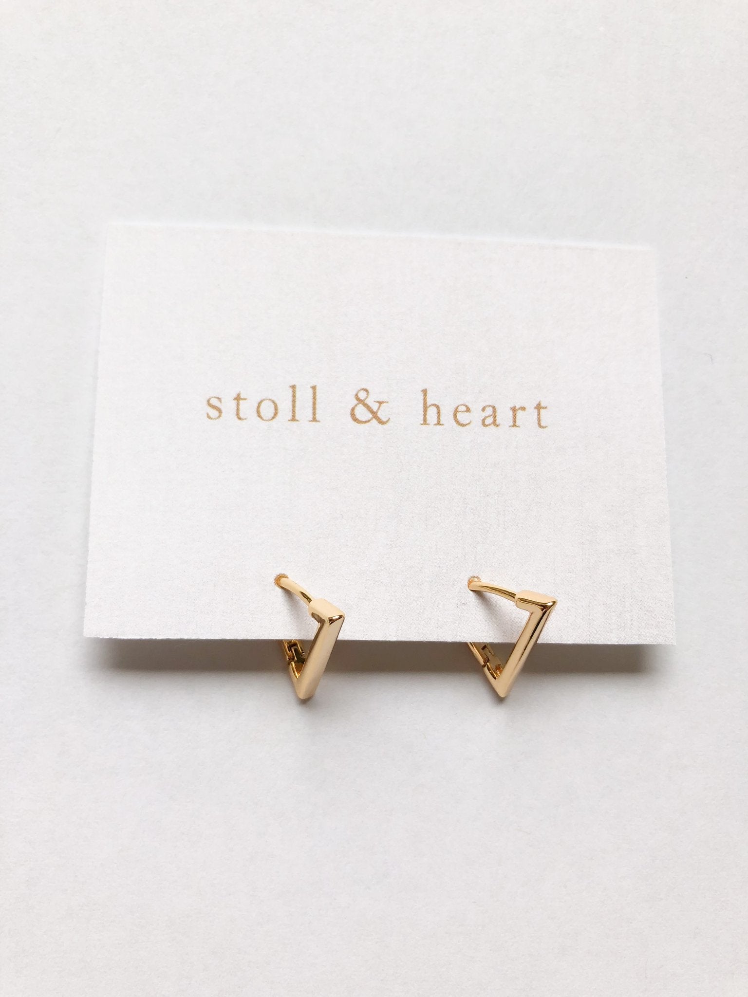 Stoll & Heart Gold Triangle Huggie Hoops