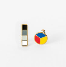 Load image into Gallery viewer, Yellow Owl Workshop Stud Earrings Color Wheel and Grayscale