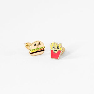 Yellow Owl Workshop Stud Earrings Burger and Fries