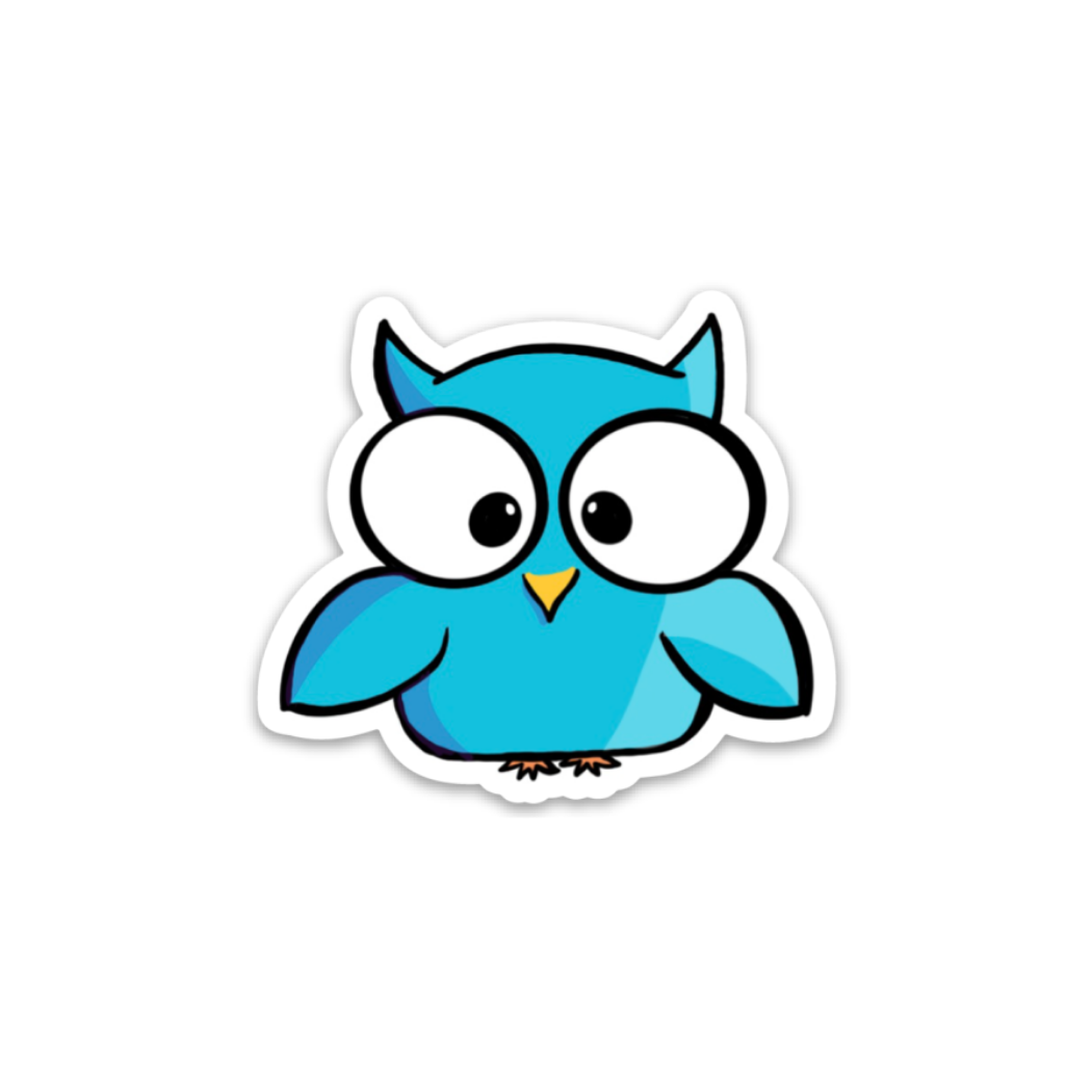 Kevin & Kaia Blue Owl Sticker