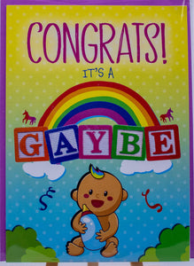 Kweer Cards Gaybe Baby Greeting Card