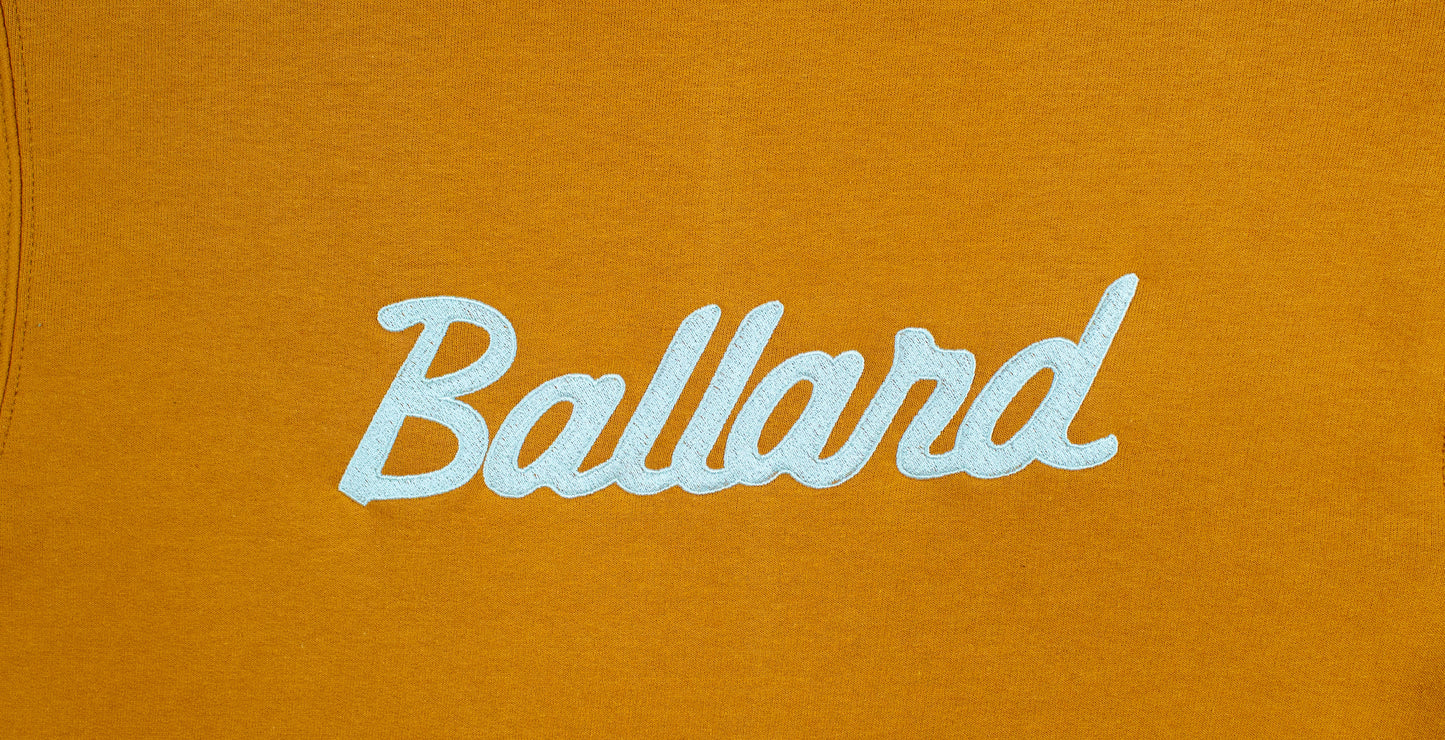 Standard Goods Embroidered Ballard Sweatshirt Gold Glint Off White