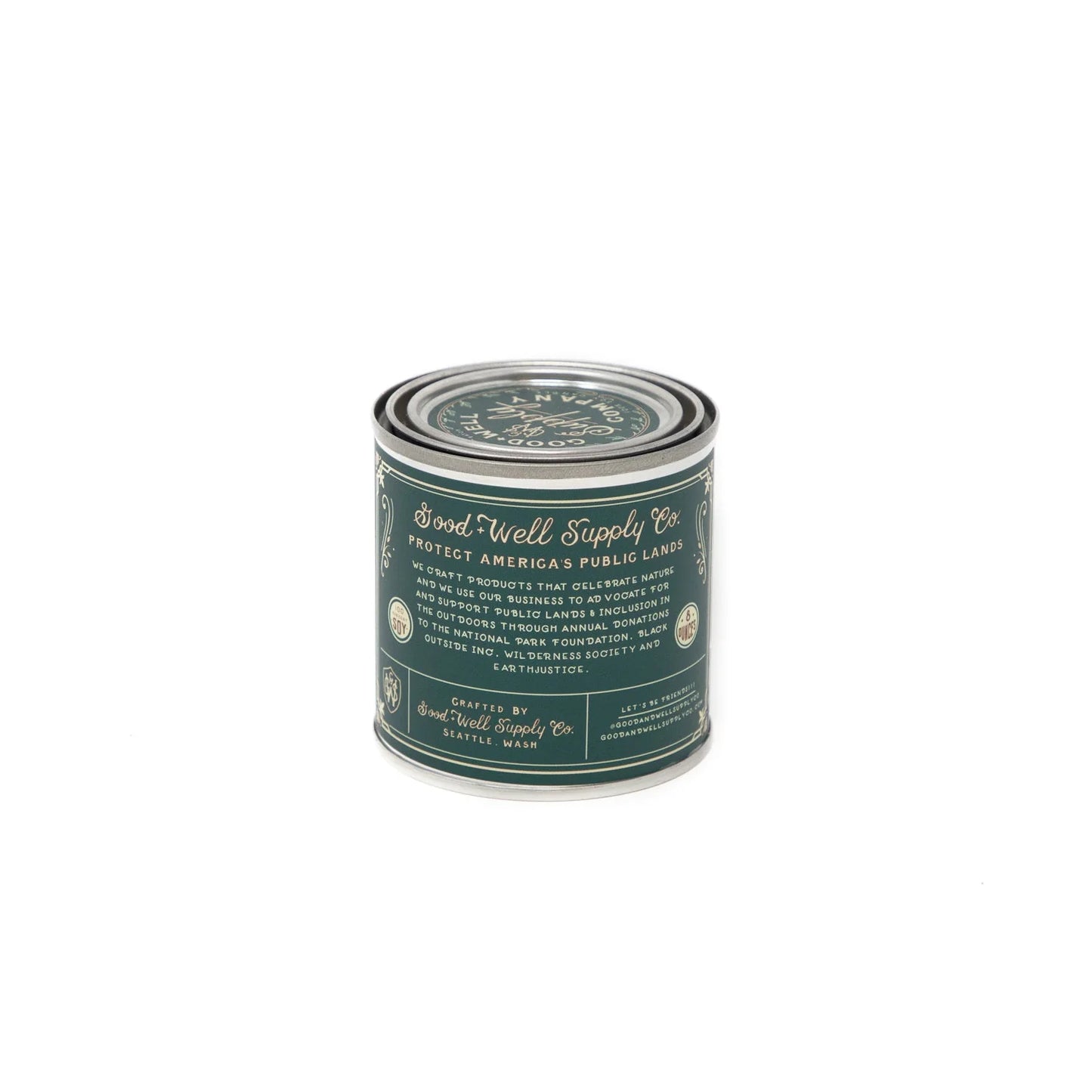 Good and Well Supply Co. Half Pint National Scenic Trails Candle Pacific Northwest
