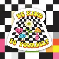 Ace the Pitmatian Co Be Kind to Yourself Retro Sticker