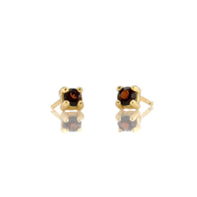 Load image into Gallery viewer, Kris Nations Prong Set Gemstone Stud Earrings - Garnet - 18K Gold Vermeil