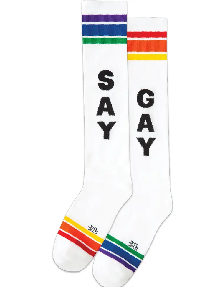Gumball Poodle Say Gay Athletic Knee Socks