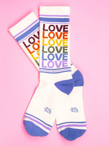 Gumball Poodle Love - Vintage Rainbow Gym Crew Socks