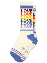 Load image into Gallery viewer, Gumball Poodle Love - Vintage Rainbow Gym Crew Socks
