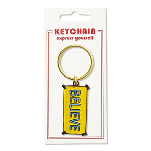 The Found Keychain Believe Sign